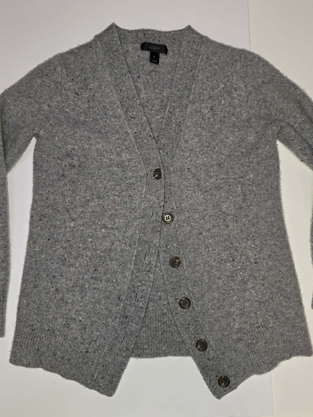 J.Crew Merino Wool Diagonal Button Cardigan Sweater Gray Women’s S
